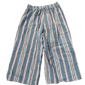 a.n.a Blue and White Casual Cropped Pants